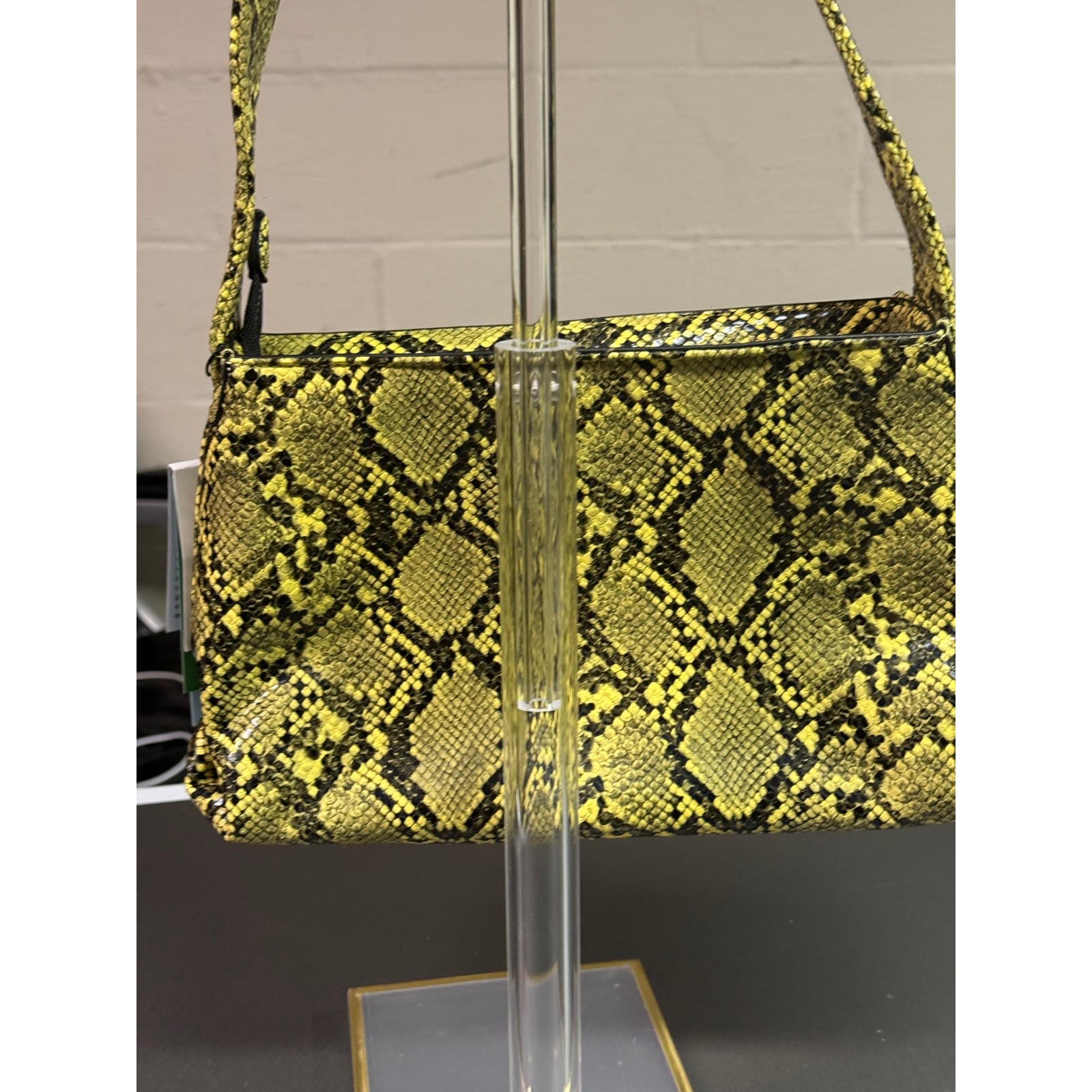 Hvisk Scape Small Shell Yellow Snakeskin Vegan Leather Shoulder Bag H2354 Nwt — image 6 of 8